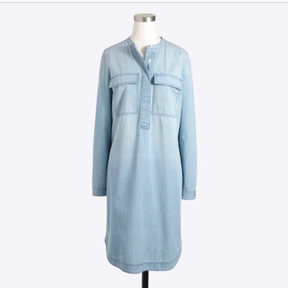 ❌SOLD❌J. Crew Indigo Denim Shirt Dress - Picture 2 of 6